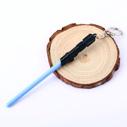 Star Wars Spaceship & Lightsaber Keychain – Metal Pendant Keyring, Cosplay Jewelry Gift for Men