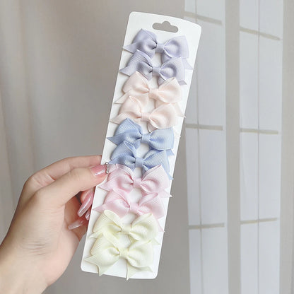 10pcs Kids Bow Hair Clips - Handmade Ribbon Bowknot Barrettes for Baby Girls Hair Accessories