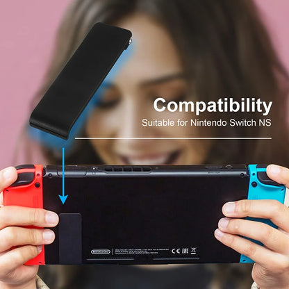 2023 Nintendo Switch Back Bracket – Durable ABS Console Support Tripod & Phone Holder, White/Blue