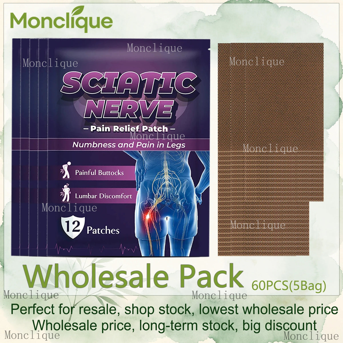 Lumbar Support Patches - 12-60PCS Long-Lasting Warming Waist Pads for Daily Comfort