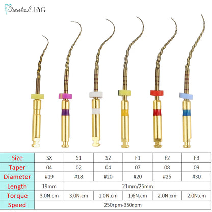 Dental SX-F3 Blue Nitinol Rotary Files – Endodontic Root Canal Engine Tool for Dentistry