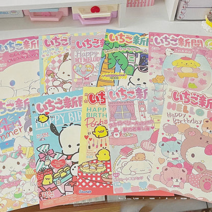 10PCS Sanrio Cartoon Monthly Posters – Cute Heart Room Decor for Teenagers, Dormitory, Bedroom & DIY Wall Decoration