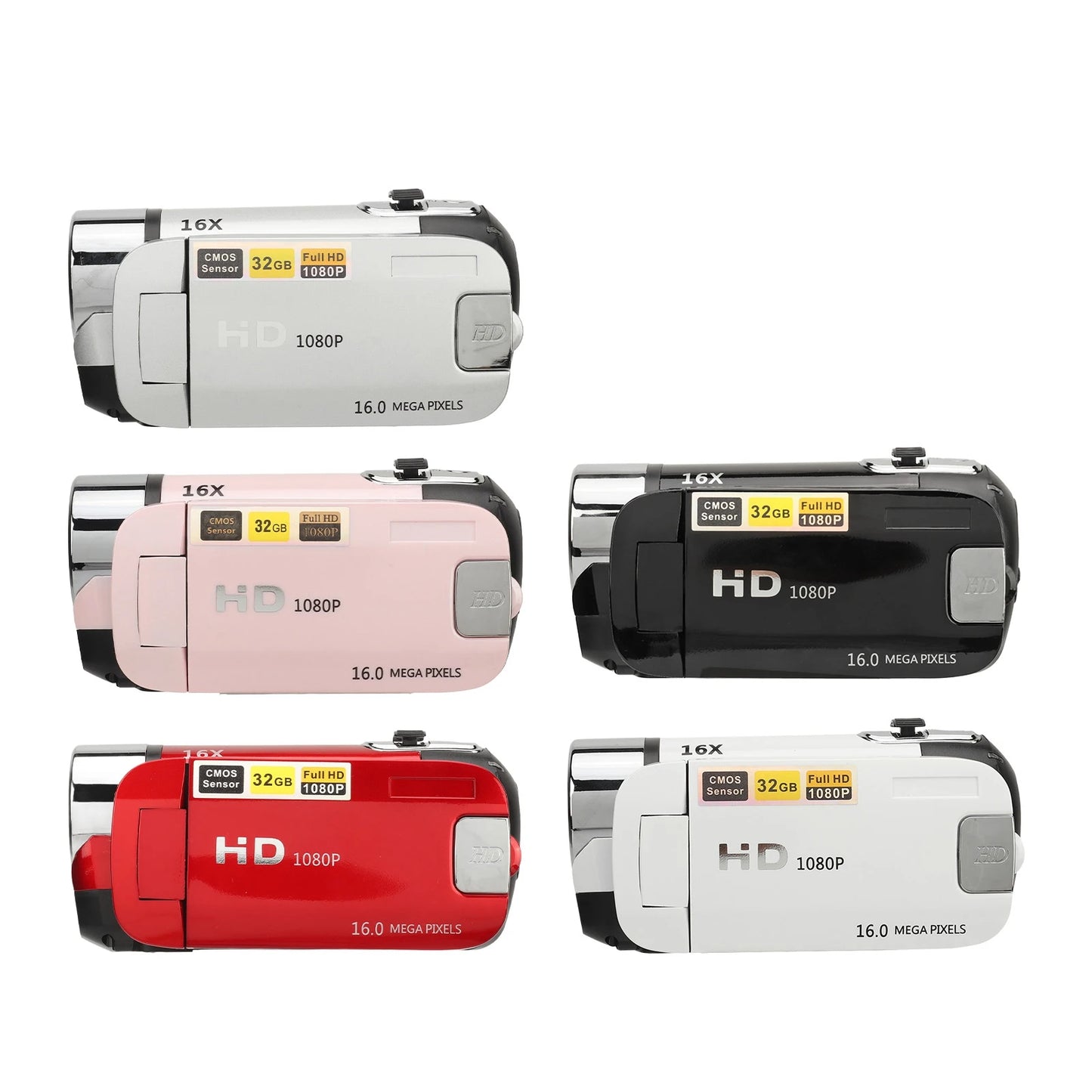 D90 1080P 16MP Digital Camera – 2.4" Rotatable Screen, 16X Zoom, HD Video Recorder with Fill Light