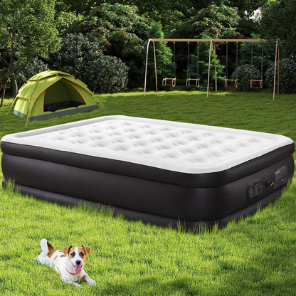 Queen Air Mattress - 22" Tall Inflatable Airbed with Built-In High-Capacity Pump for Home & Camping
