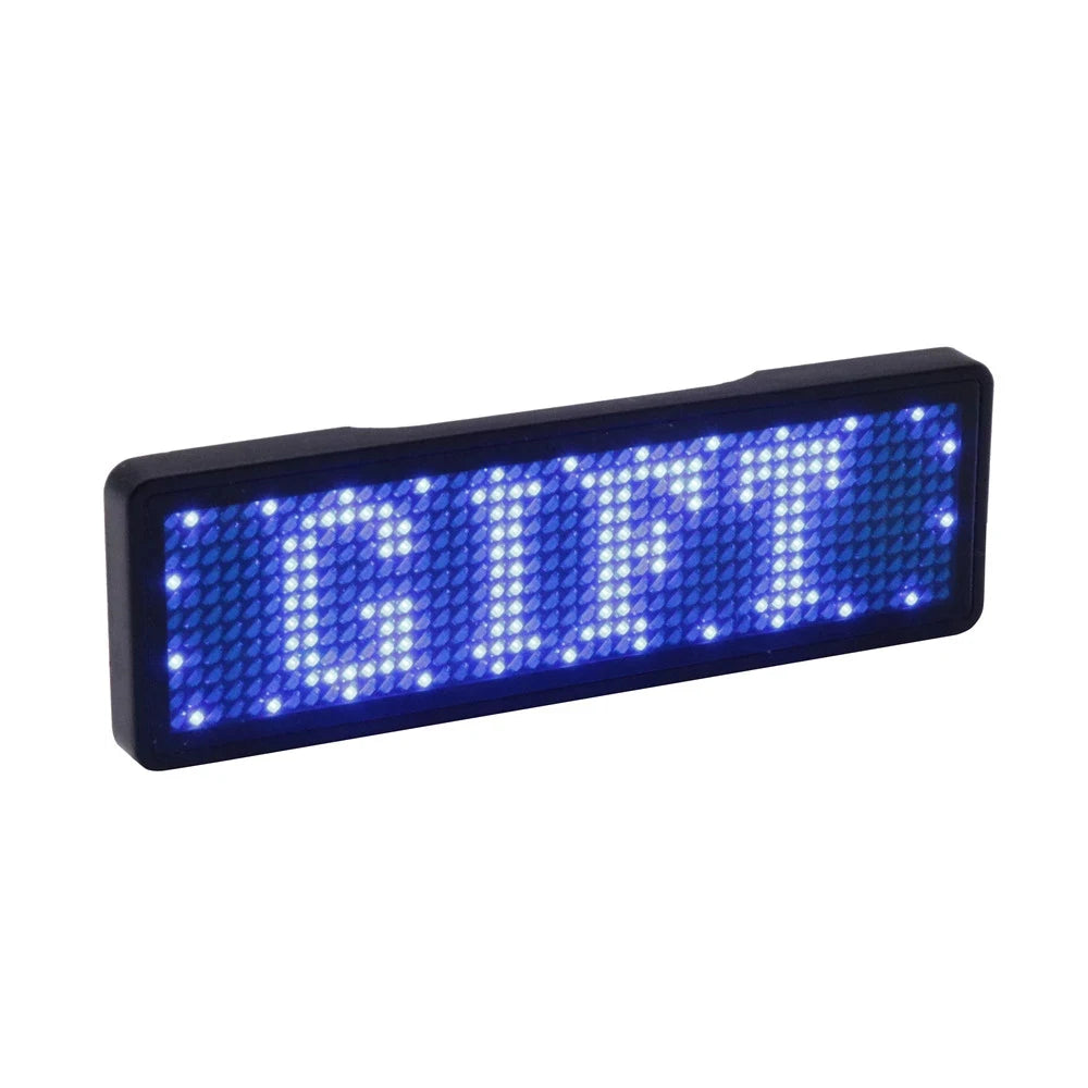 Rechargeable LED Name Badge Display – Programmable Scrolling Message Board with Multi-Language Support