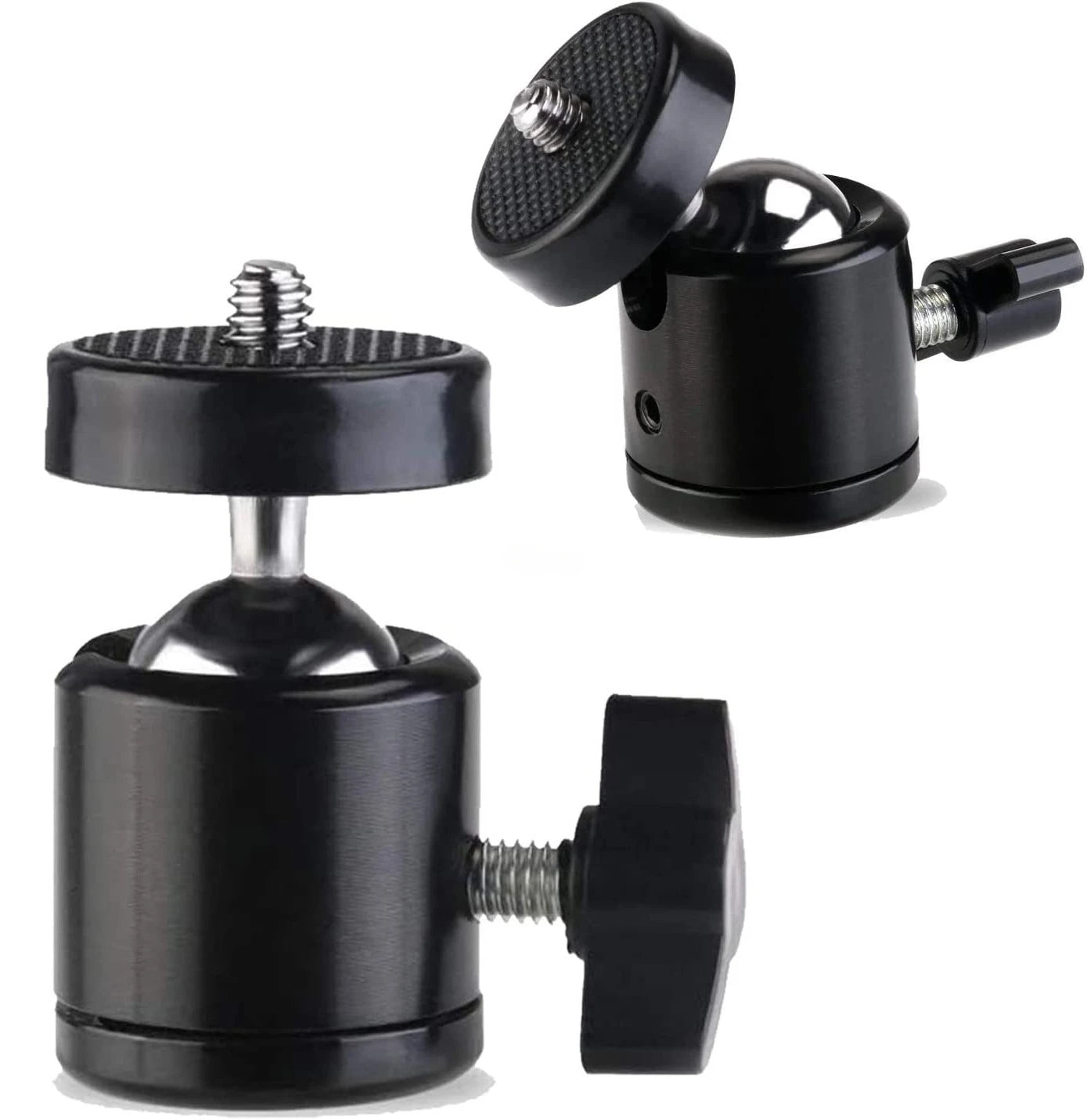 1/4" Ball Head Screw Tripod Mount - 360° Rotating Base Adapter for DSLR Camera, Tripod, Monopod & Camcorder