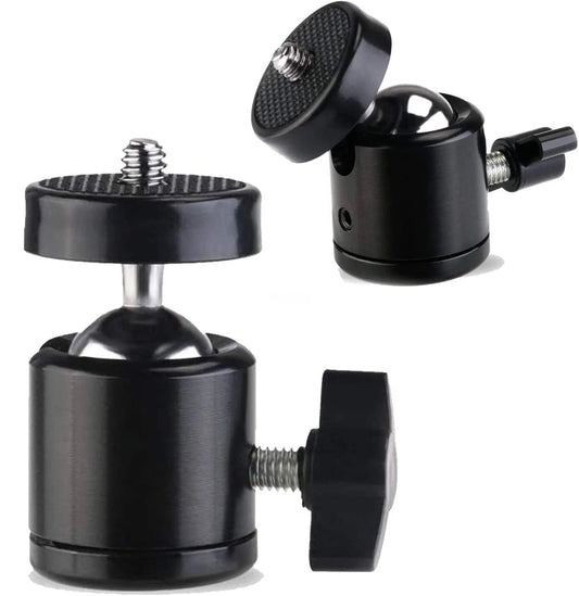 1/4" Ball Head Screw Tripod Mount - 360° Rotating Base Adapter for DSLR Camera, Tripod, Monopod & Camcorder