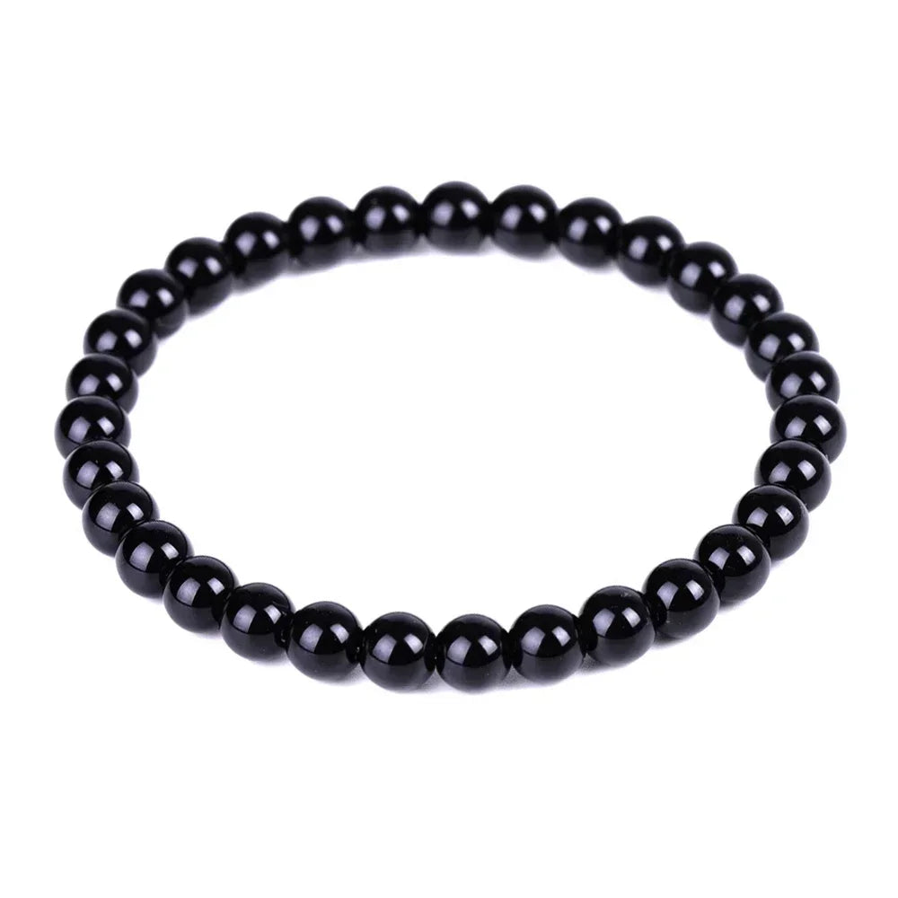 Black Obsidian Natural Stone Bracelet | Fat Relief, Blood Circulation & Anti-Anxiety Jewelry for Men & Women