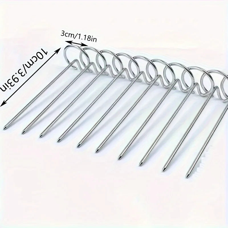 10pcs Air Fryer Oven Skewer Grill Set - Universal Accessories with Food Grade 304 Stainless Steel Baking Needles