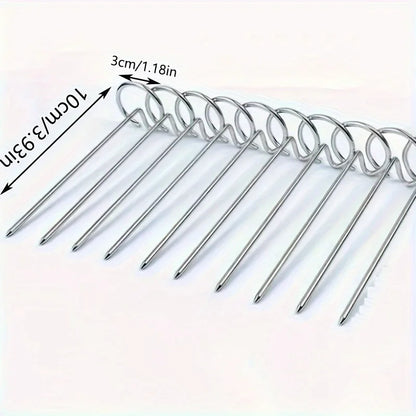10pcs Air Fryer Oven Skewer Grill Set - Universal Accessories with Food Grade 304 Stainless Steel Baking Needles