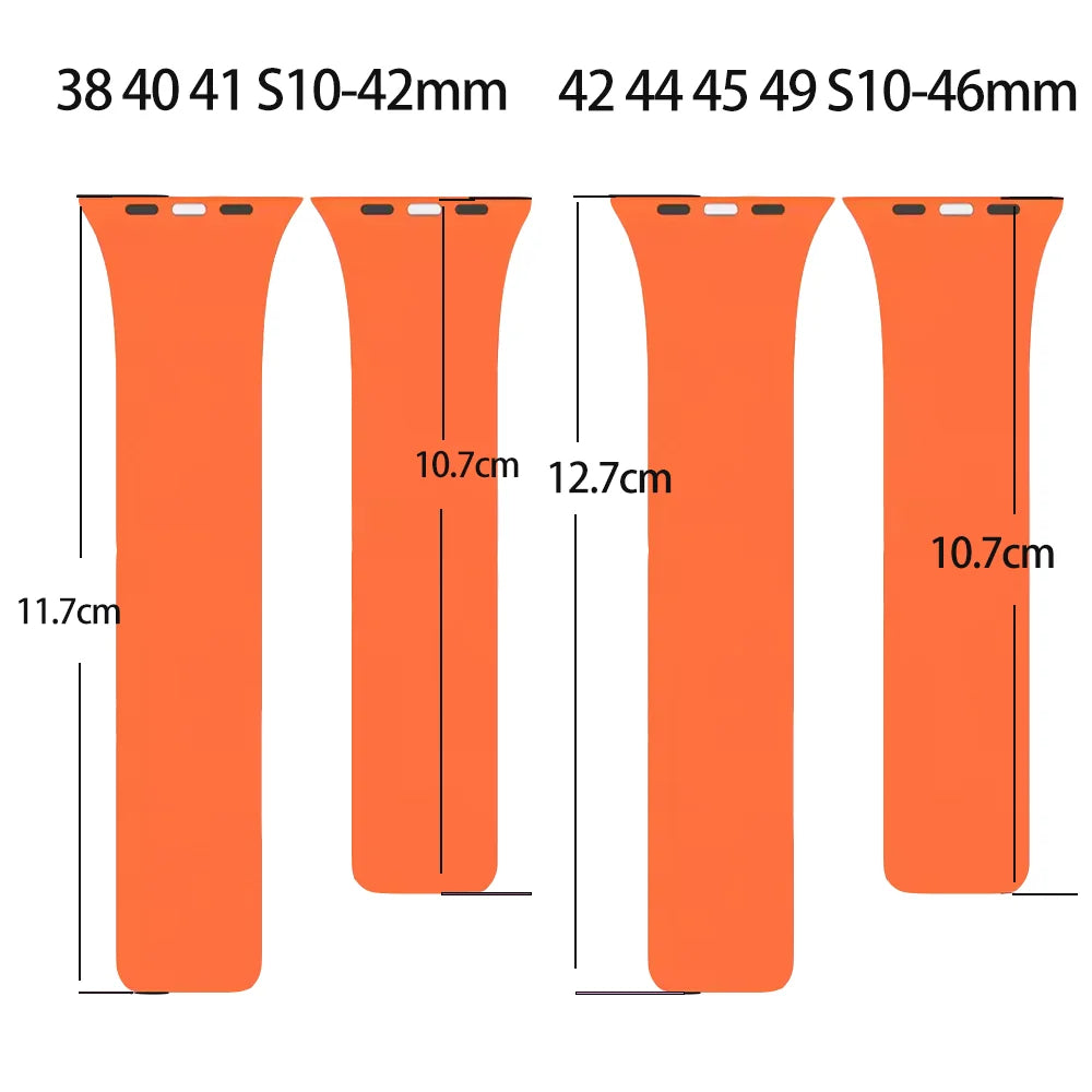 Silicone Magnetic Strap for Apple Watch - Adjustable Band for 49mm/46mm/45mm/44mm/42mm/41mm/40mm Series Ultra, SE & More