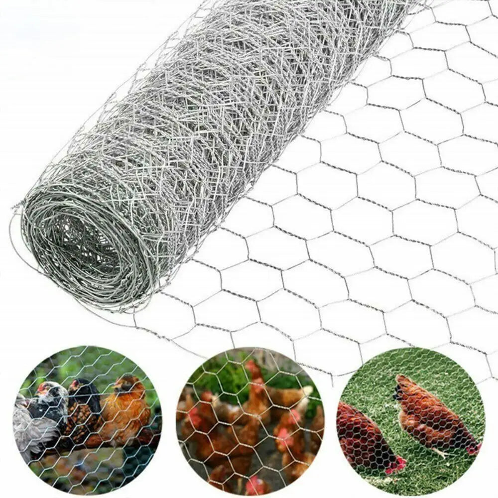 Galvanized Hexagonal Wire Mesh - DIY Chicken & Rabbit Cage Fencing, Craft and Wedding Decoration Mesh