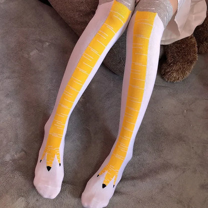 Funny Chicken Paw Stockings - Realistic Over-the-Knee Novelty Socks for Women