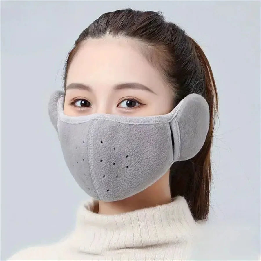 Winter Fleece Mask Earmuffs - Unisex Cold-Proof Ear Warmer for Outdoor Cycling, Hiking, Skiing