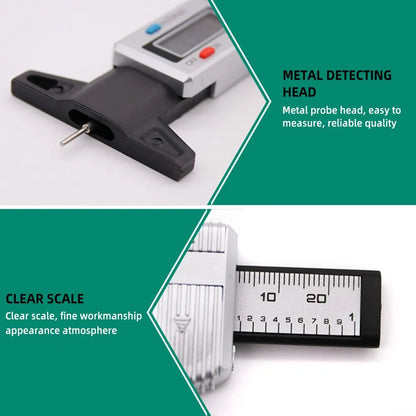 Digital Tread Depth Gauge for Car Tyre | 0-25.4mm Tire Tread Depth Meter | Auto Tire Wear Detection Measuring Tool