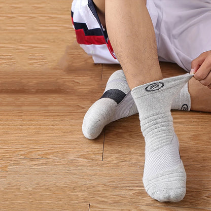 1/3 Pairs Men’s Compression Socks – Breathable Sports, Basketball, Cycling, and Running High Elastic Towel Tube Socks