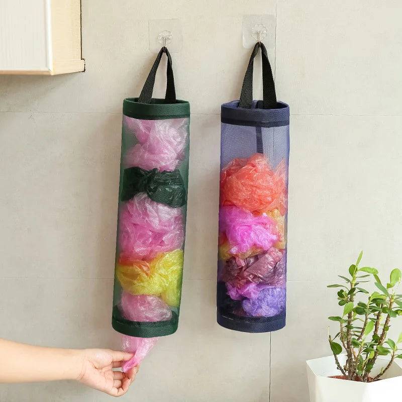 Wall-Mounted Kitchen Grocery Bag Dispenser - Plastic Bag Holder and Organizer for Home, Ideal for Trash and Garbage Bag Storage