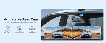 AZDOME M550 Pro 4K Car DVR Dash Cam – WiFi 5.8GHz, Front/Cabin/Rear Cameras, GPS, Night Vision & Parking Monitor