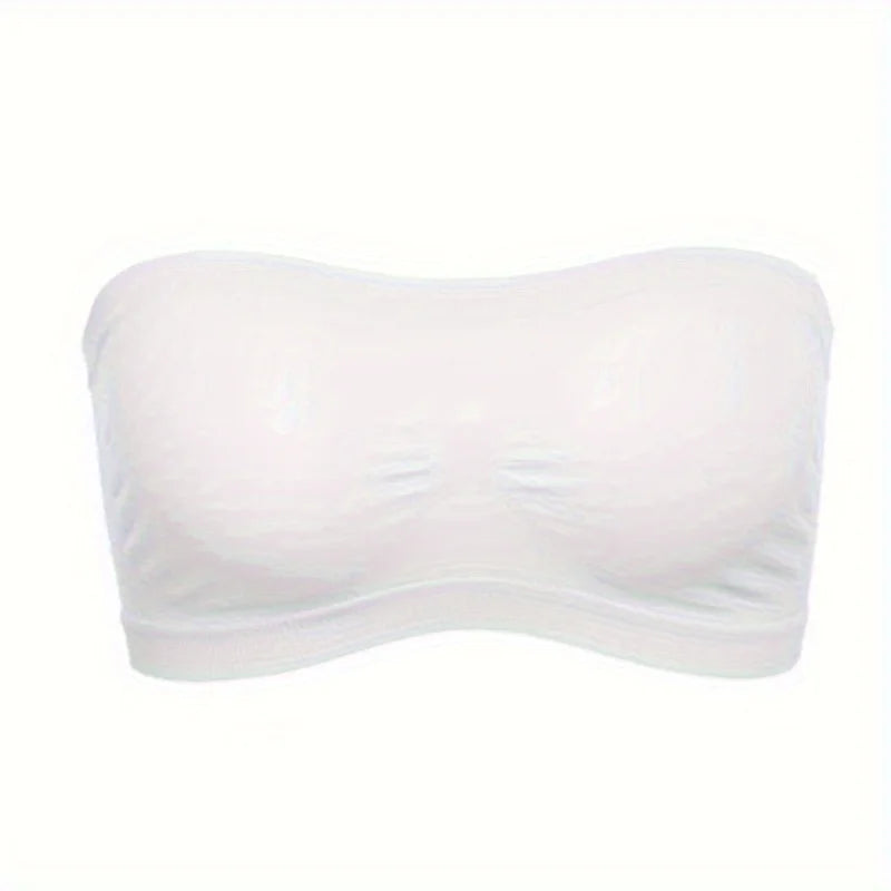 Women’s Strapless Seamless Bandeau Bra – Soft Stretch Breathable Mesh Invisible Underwear