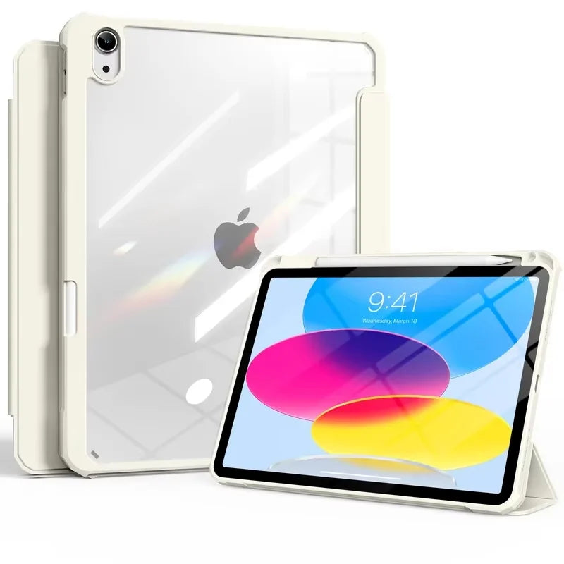 iPad 10th & 11th Gen Case 2022 – Hybrid Slim Tri-Fold Stand Cover with Pencil Holder, Protective Tablet Case