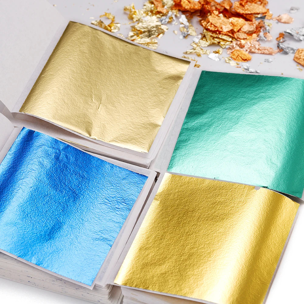100-200 Sheets Imitation Gold Foil Paper – Gilding DIY Epoxy Resin Jewelry Making & Craft Decoration