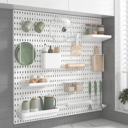DIY Pegboard Accessories | Hanging Shelf Storage Hooks and Wall Organizer | No Punching Crafts Organization for Garage, Kitchen, and Room