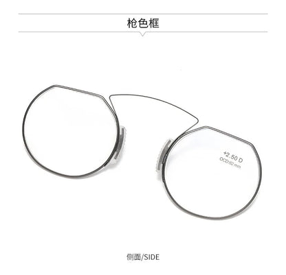 Clip-On Nose Reading Glasses – Anti-Blue Light Presbyopic Eyewear for Men & Women, 1.5 Magnification