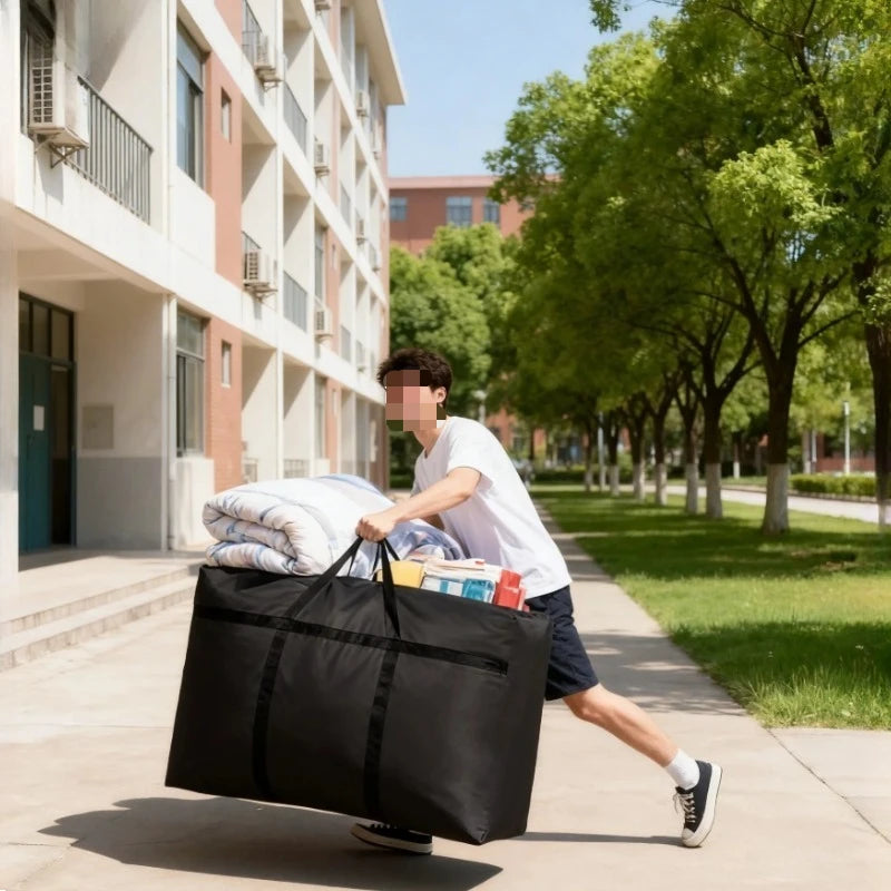 2-Pack Heavy Duty Moving Bags - Extra Large Zipper Storage Totes with Handles for Clothes, Dorms & Moving