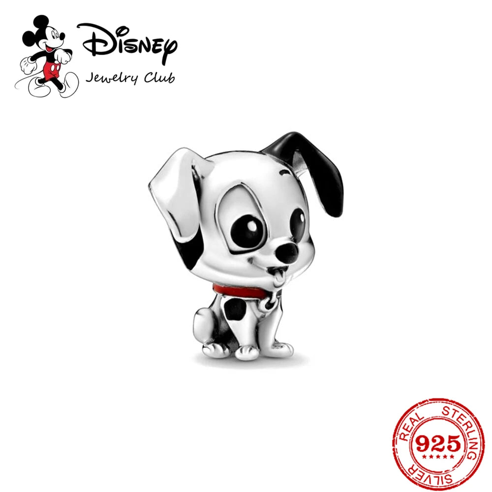 New 925 Sterling Silver Mickey Minnie Vinnie Charm – Beaded Fit for Original Pendant Bracelet, DIY Ladies Jewelry