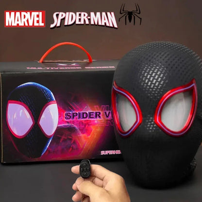 Miles Spider-Man 1:1 Electronic Mask - Moving Glowing Eyes with Ring Control for Cosplay & Collectors
