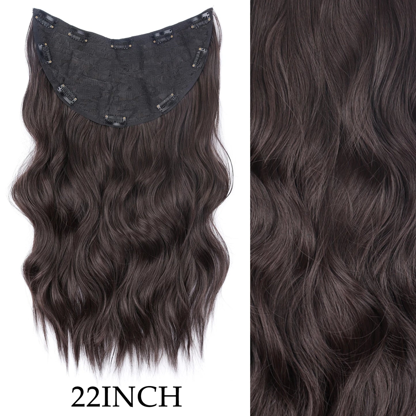 Women’s 7Pcs Hair Extensions with 16 Clips – Natural Black Straight Ombre Hairpiece