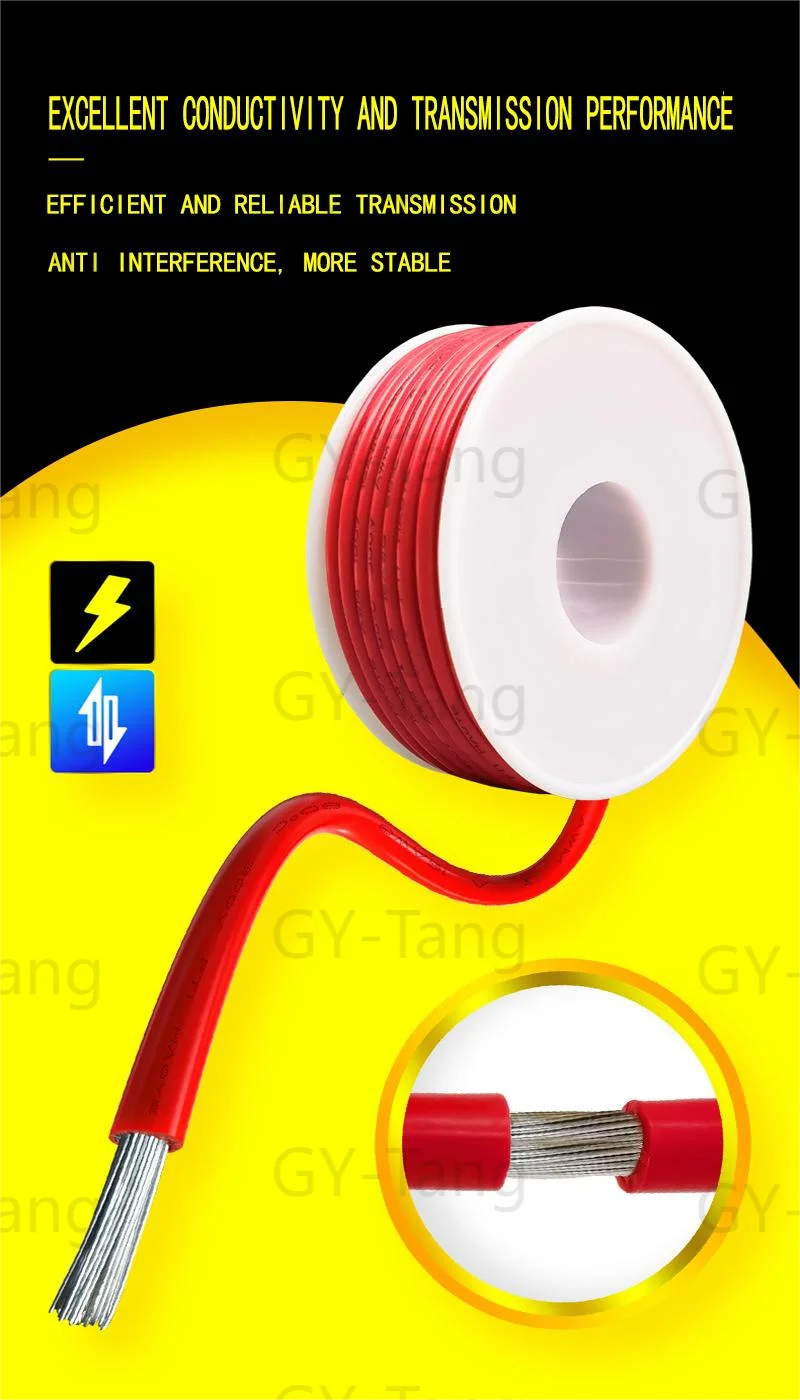 16-30AWG Silicone Tinned Copper DIY Wire, 5 Colors, 5-20 Meters per Roll, Stranded Electronic Cable