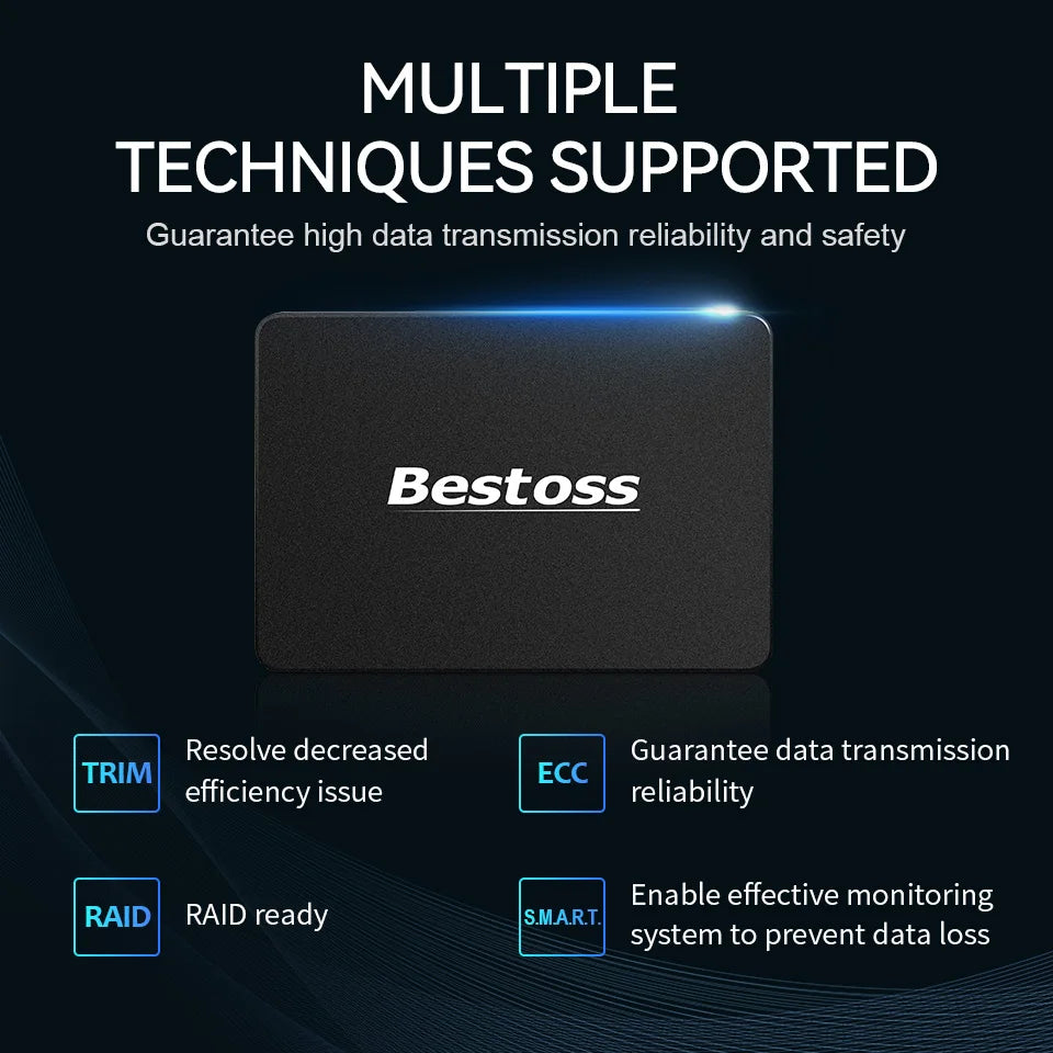 Bestoss SSD 4TB Internal SATA – 1TB, 512GB, 256GB, 128GB, 2TB Hard Drive for Laptop & Notebook (SSD201 45)