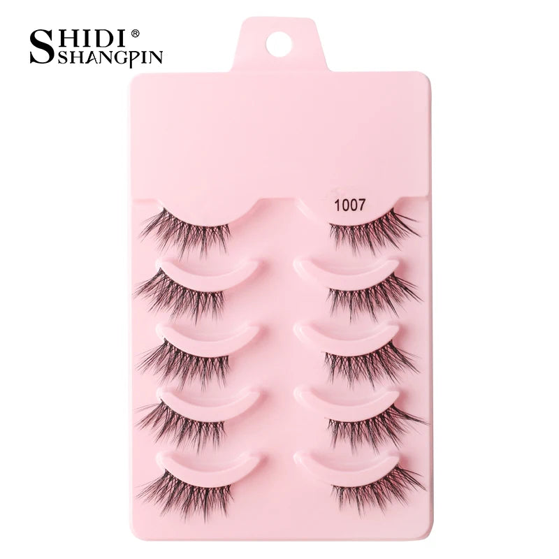 SHIDISHANGPIN 5/10 Pairs Cat Eye False Lashes – 3D Mink Half Lashes, Eyelash Extensions for Natural Makeup, Faux Cils Maquiagem