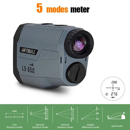 ARTBULL Golf Laser Rangefinder 1000M Telescope with Flag-Lock Slope and Pin Distance Meter for Hunting Monocular