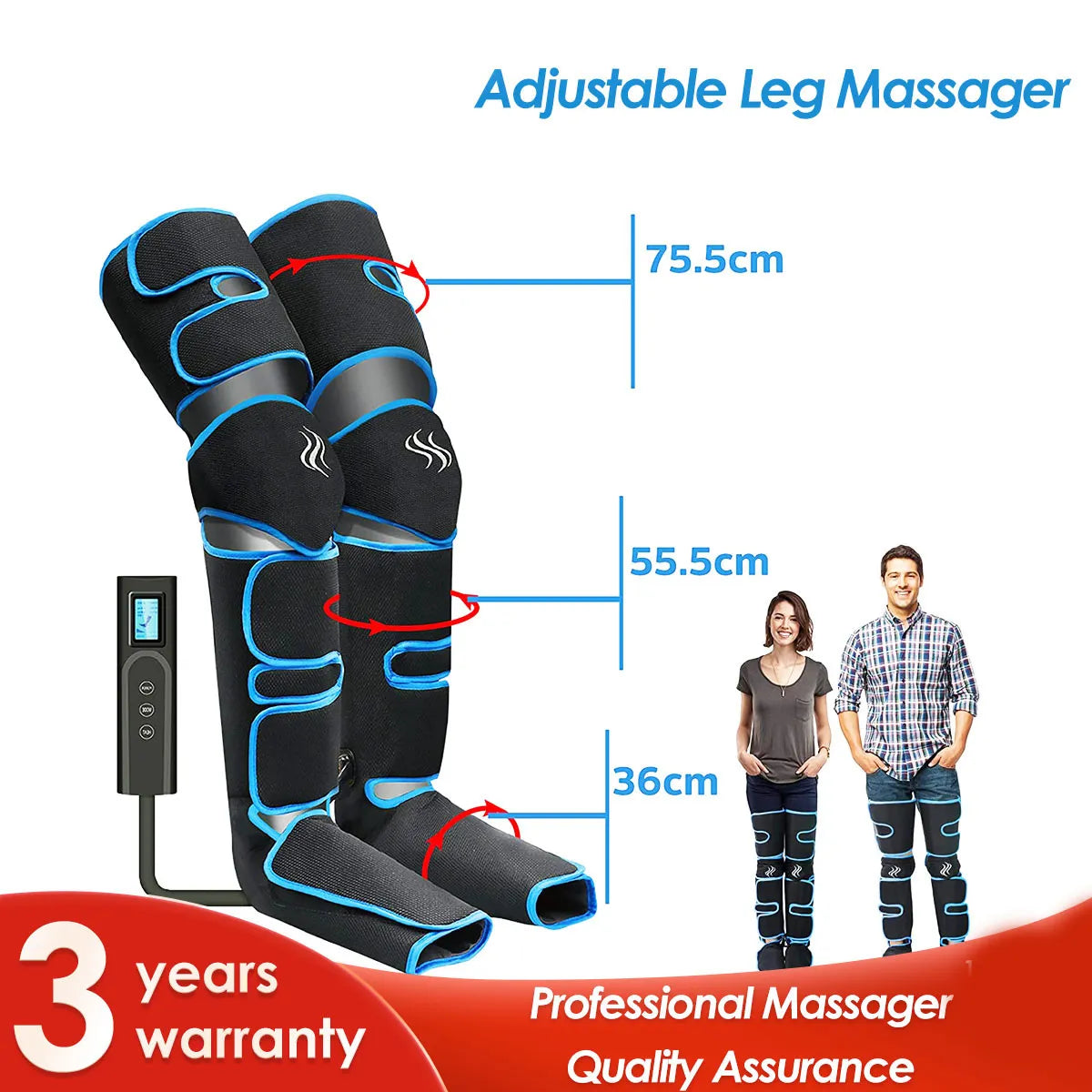 Revitalize and Relax: Electric Air Compression Leg Massager with Heated Air Wraps for Ultimate Pain Relief