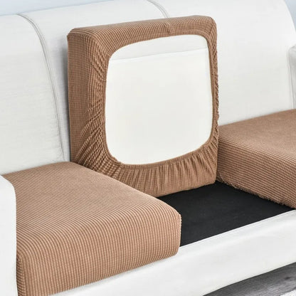 Polar Fleece Sofa Cushion Cover - Elastic Furniture Protector Slipcover for Living Room Sofa Chair Pet Kids Mat 10 Sizes