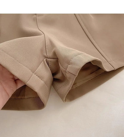 Casual Women’s A-Line Shorts — Vintage Solid High Waist Office & Streetwear Summer Trousers
