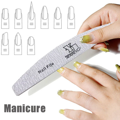 5Pcs Nail File Set – Mixed Colors with 80/100/150/180/240 Grit | Professional Sandpaper Cuticle Remover and Buffer Files