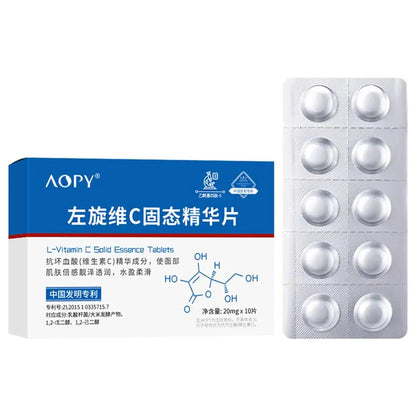 Vitamin C Solid Essence Tablets - Anti-Aging, Pore-Refining, Moisturizing & Brightening Freeze-Dried Skincare Kit
