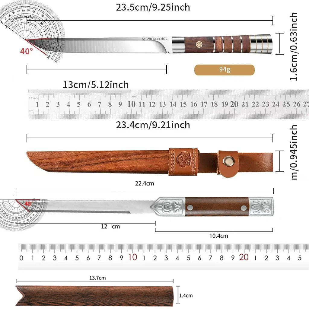 M390 Stainless Steel Meat Knife Set - 1/2/3-Piece Ultra-Sharp 62HRC Kitchen Cutting Knives for Meat, Fruit & Bone Removal
