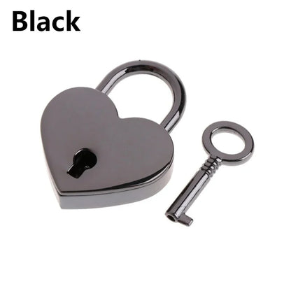 30x39mm Antique Heart-Shaped Padlock – Vintage Pink Romantic Key Lock for Diaries, Weddings, and Jewelry