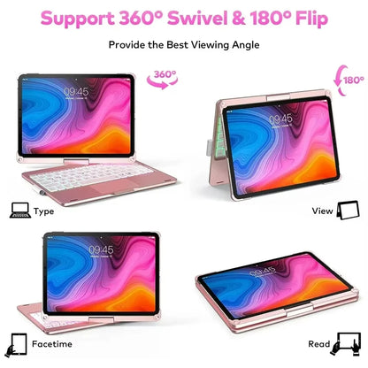New Magic Keyboard Case for iPad — 360° Flip Backlit Keyboard for iPad 11th Gen A16, iPad Air 11/13-inch M3 2025