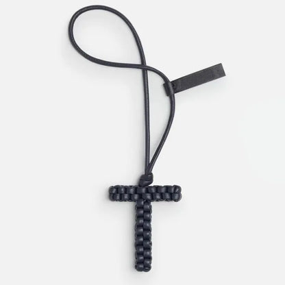 Woven Leather Letter Bag Charm – Luxury Handwoven Pendant Ornament for Women’s Handbags, Fashionable Bag Decoration Accessory