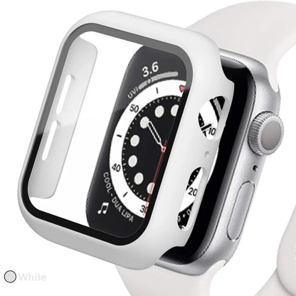 Tempered Glass Screen Protector Case for Apple Watch - Series 8 7 6 SE 5 4 3 Protective Cover Accessories 41mm 40mm 44mm 45mm 42mm