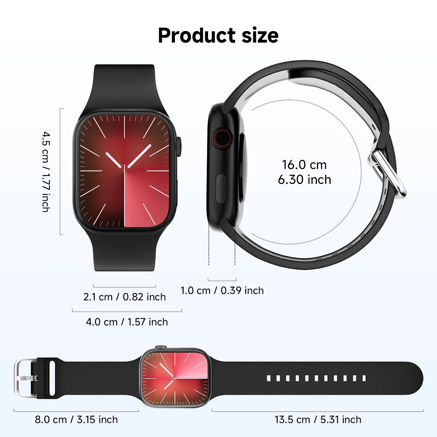 SIMSONLAB Smartwatch — Bluetooth Call, Music & Camera Control, Heart Rate Monitor, Multi-Sport Modes for Men & Women, Android & iOS