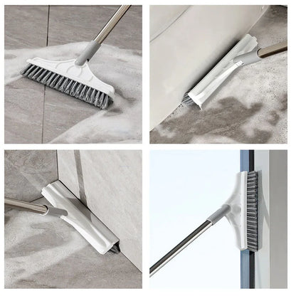 Long Handle Bathroom Floor Brush - Tile and Wall Cleaning Tool for Washroom and Toilet