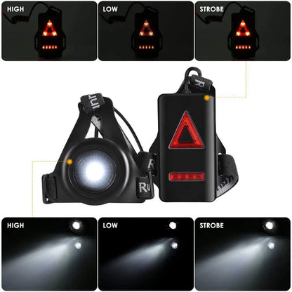 Outdoor USB Charging Night Running Lights: LED Chest Lamp Back Warning Light for Camping, Hiking, Jogging, Adventure