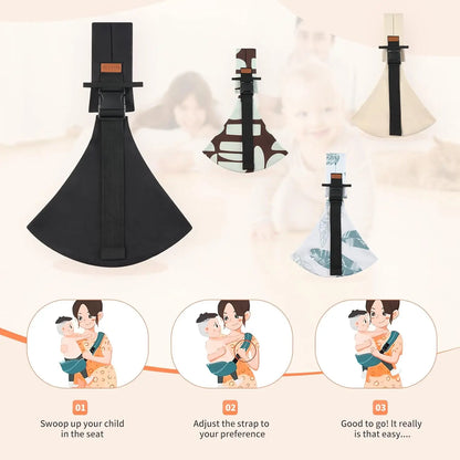 Portable Baby Carrier Wrap - Adjustable Shoulder Sling for Infants & Toddlers with Multifunctional Strap