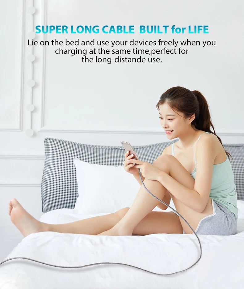 Type-C to Type-C PD 60W Fast Charging & Data Cable — 3M/5M/8M/10M Extension for iPhone 15 Pro Max, Huawei, Xiaomi, Samsung
